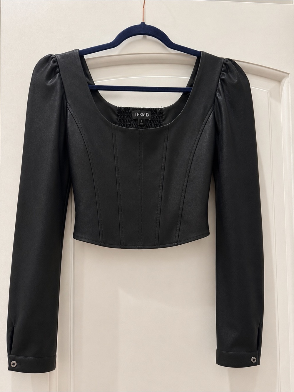 INTERMIX Dressy Black Cropped Top